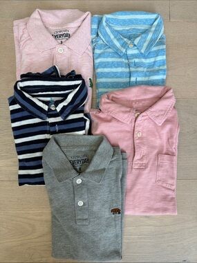 Crewcuts Mixed Pack of Kids Polo Shirts - Pink, Blue, Gray, Navy